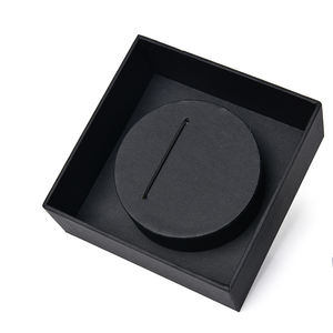 Boîte d'emballage en papier kraft noir écologique OEM d'usine, personnalisée avec logo, intérieur en velours de luxe, boîte cadeau pour une seule montre - Product Image 3