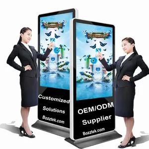 ODM OEM 4k Digital Sign Android Transparent Advertisement Player Touch Screen Stand Advertising Device Kiosk