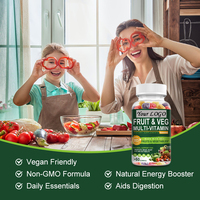 Gummies Complexe de Fruits et Légumes Naturels 30 pièces Gummies Multivitaminés Complément Alimentaire