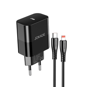 Jokade 30W USB-<b>C</b> Fast <b>Charger</b> With <b>Type</b>-<b>C</b> <b>Cable</b> 1M Black - Product Image 1