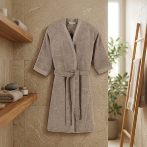 Peignoir en coton turc jacquard, design luxueux et tendance - Product Image 2