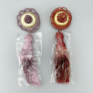 Vente en gros d'accessoires pour rideaux en polyester bon marché pompon décoratif en textile ménager avec épingle de sûreté - Product Image 3