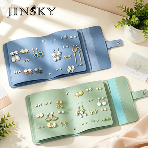 JINSKY Portable Travel Earring Storage Bag Jewelry Organizer Pouch For <b>Bracelet</b> Earring Studs - Product Image 3
