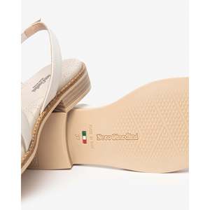 Sandalias Bajas para Mujer Nero Giardini E513418D, Blancas Beige, Planas, con Tiras, Estilo Verano - Product Image 5