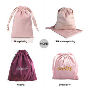 Sac à cordon en velours Lemei Logo personnalisé Pochette en velours anti-poussière Sac à bijoux Sac à poussière en velours avec cordon - Product Image 3