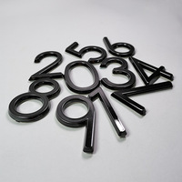 Numéro de maison 3D noir moderne flottant ABS plastique métal maison chambre adresse signe plaques hôtel porte extérieur numéros de maison