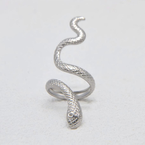 Großhandel Modeschmuck <span class=keywords><strong>Ring</strong></span> Edelstahl Versilbert Blumen-Schlangen-Form Geometrisch Hip-Hop Unisex Verstellbar - Product Image 4