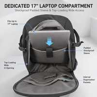 Sac à dos convertible 17 pouces avec poignée de compression et sangle de transport pour ordinateur portable, idéal pour les courts trajets