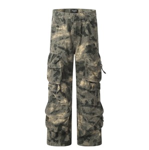 Pantaloni Jogging Retrò Multi-tasca Mimetici da Esterno, Pantaloni Dritti da Uomo, Pantaloni Mimetici Impilabili Larghi e Aderenti - Product Image 2