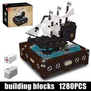 Juguetes de barco pirata, el dinámico barco pirata Mould King 10243, modelo de barco de bloques de construcción, juego de ladrillos, regalo de Navidad para niños - Product Image 1