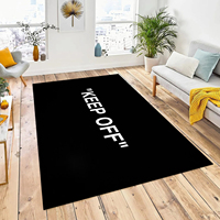 Hype Home Decor Wohnzimmerteppich Getufteter Wollteppich Nassrasen-Bodenmatte Schwarz Weiß Keep Off Typografie Moderne Teppiche
