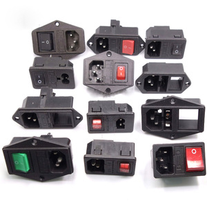 เต้ารับ IEC320 C14 พร้อมสวิตช์โยก ป้องกันไฟเกิน 10A250V แบบ 3 ขา ตัวผู้ - Product Image 1