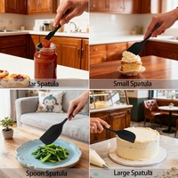 Ensemble de 4 spatules en silicone sans couture, résistantes à la chaleur, sans BPA, de qualité alimentaire, antiadhésives, grattoir de cuisine pour la pâtisserie, le mélange et la cuisson