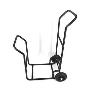 Support à bois de chauffage avec 2 grandes roues en caoutchouc, support de stockage de bois, support d'empileur de bûches de feu en acier à haute teneur en carbone pour arrière-cour - Product Image 4