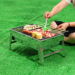 <span class=keywords><strong>Barbecue</strong></span> <span class=keywords><strong>Zibo</strong></span> sans fumée, portable, pour l'extérieur, en acier inoxydable, pliable, avec poêle à charbon de bois amovible - Product Image 3
