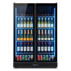 Refrigerador Vertical de Gran Capacidad con 2 Puertas y Vidrio Antivaho para Exhibición de Vino y Cerveza, con Luz LED de 3 Colores, para Bares y Clubs Comerciales - Product Image 3