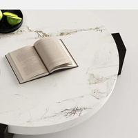 Table de cocktail ronde en verre trempé blanc haut de gamme pour hôtel et salon