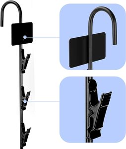 Venta al por mayor de fábrica de metal negro de una sola tira colgante de aperitivos estante de tira de exhibición con 12 Clips - Product Image 4