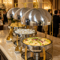 Réchaud de buffet en acier inoxydable avec couvercle suspendu et brûleur à alcool, pour réchauffer les aliments lors de fêtes et événements, vente en gros