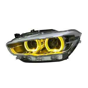 Fari LED Auto SJC per <span class=keywords><strong>BMW</strong></span> <span class=keywords><strong>Serie</strong></span> <span class=keywords><strong>1</strong></span> <span class=keywords><strong>F20</strong></span> LCI, Gruppo Luci Anteriori 15-18, Luci Diurne Bicolore Giallo e Bianco - Product Image 2