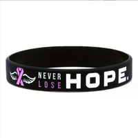 Sensibilisation au cancer du sein ruban rose alerte médicale bracelets en silicone bracelets personnalisés logo