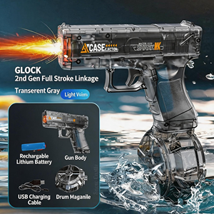 Pistolet à eau haute vitesse d'été avec lumière LED, batterie lithium grande capacité, jouet pour enfants - Product Image 3