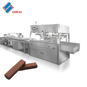 वाफर बिस्किट के लिए पेशेवर वाणिज्यिक चॉकलेट कोटिंग मशीन चॉकलेट एनरोबिंग मशीन
