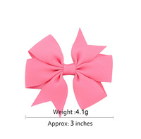 Vente en gros de pinces à cheveux avec nœud en ruban gros-grain de 3 pouces, couleur unie, accessoires pour cheveux d'enfants pour usage quotidien, jolies pinces à cheveux avec nœud pour enfants