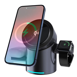 Nouveau <span class=keywords><strong>chargeur</strong></span> sans fil magnétique pliable 4-en-1 certifié Qi2 en alliage d'aluminium 15W pour iPhone, <span class=keywords><strong>Apple</strong></span> Watch et <span class=keywords><strong>AirPods</strong></span> (modèle 2026) - Product Image 1