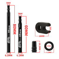 MUQZI Adaptor Katup Sepeda, Ekstensi Katup Sepeda 60Mm/80Mm dengan Alat Pelepas Inti Katup