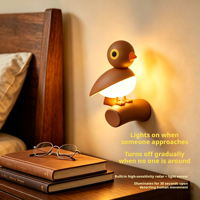 Veilleuse en forme d'oiseau porte-bonheur en ABS avec support magnétique, rechargeable et capteur de présence humaine pour usage domestique et festif