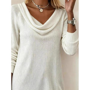 Dropshipping Shopify New Womens <b>Long</b> Sleeve Cowl Neck <b>Bodycon</b> Dress A Line Knit Midi Dress For Fall Winter Casual - Product Image 3