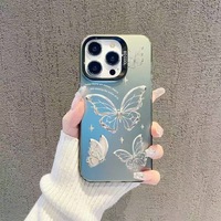 Nouvelle Coque de Téléphone Antichoc Tendance Motif Papillon Rayé Couleur Bonbon pour iPhone 17 15 16 Pro Max 14 13 12 11 XS