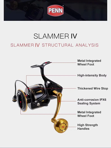รอกตกปลาทะเล <span class=keywords><strong>PENN</strong></span> <span class=keywords><strong>SLAMMER</strong></span> IV 4500-10500 ของแท้ 100% สำหรับน้ำเค็ม  แรงต้าน 27.2 กก. 8+1BB - Product Image 3