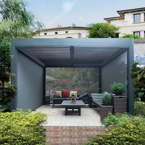 Gazebo de Aleación de Aluminio para Exteriores con Techo de Láminas Ajustables para Jardín, <span class=keywords><strong>Patio</strong></span> o Terraza - Product Image 6