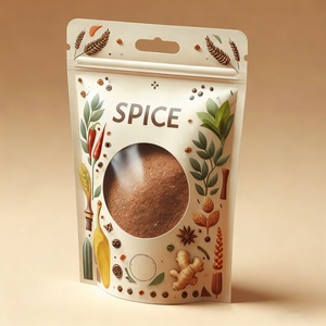 <b>Custom</b> Printed Eco Friendly Clear Window 250g <b>Spices</b> <b>Packaging</b> Bag <b>Spice</b> Stand up Pouch Food Bags for Seasoning Food <b>Packaging</b> - Product Image 1