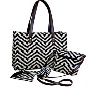 Solid Canvas Anti-Theft Vintage Fashion Tote <b>Bag</b> <b>Set</b> Zipper Shoulder Handbag Crossbody <b>Purse</b> Wallet for Shopping Travel Daily - Product Image 1