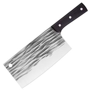 A 10-yuan forged cleaver, slicer, hammer-patterned round-tipped <b>knife</b> from a street vendor; sharp for home use, kitchen - Product Image 2
