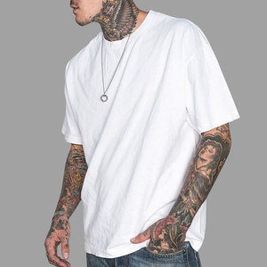 High Quality Drop Shoulder Blank <b>Tee</b>-Shirts 200gsm Cotton <b>White</b> Baggy T Shirt Heavyweight Oversized T-Shirts Unisex - Product Image 2