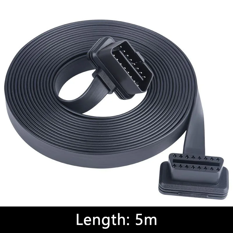 Automobile OBD2 male to female extended flat OBD cable 16 pin 16 core 3m 5m 10m
