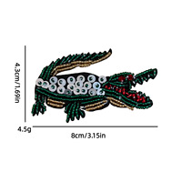 Appliques 3D d'animaux marins faites à la main : crabes, tortues, crevettes, crocodiles, patchs perlés et strass pour créations de mode