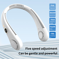 Nouveau ventilateur de cou sans pales à affichage numérique 2026, rechargeable par USB, portable, 3 vitesses, mains libres, ventilateur personnel
