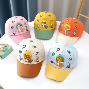 Cappellino da Baseball in PVC per Bambini con Motivo Dinosauro, Design Bicolore per Primavera/Autunno, Protezione Solare - Product Image 1