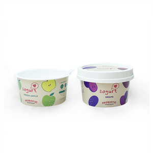 Cuchara redonda reciclable con logotipo personalizado OEM, 3oz, 100g, tazas de <span class=keywords><strong>yogur</strong></span> <span class=keywords><strong>griego</strong></span> y helado con pruebas de manipulación, tapas de pared simple, tazas de PP - Product Image 4