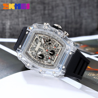 Skmei 2305 Montre de Marque Meilleure Vente Luxe Six Aiguilles Style Sport Montre-Bracelet Gel Silicone Étanche 3ATM Montre à Quartz Homme