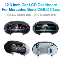 Tableau de Bord Numérique 12.3 Pouces pour Mercedes Benz Classe C W205 GLC X253 2015-2019, Compteur de Vitesse LCD et Cockpit Virtuel