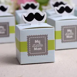 My Little Man Bigote Wedding Candy Box Caja de regalo de cumpleaños de bebé para Baby Shower Baby Day Party