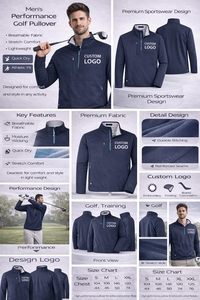 Sudadera Deportiva de Golf Personalizada de Poliéster con Cierre de Cremallera de 1/4 para Hombre, Ligera y de Lujo - Product Image 3