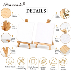 Panwenbo – Lot de 24 mini toiles tendues sur chevalet en bois pour table, idéales pour la peinture et les projets artistiques - Product Image 6