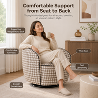 Fauteuil pivotant de luxe en bouclette, chaise longue confortable pour salon, hôtel, chambre à coucher